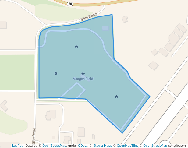 walking in Vaagen Field map in Colville