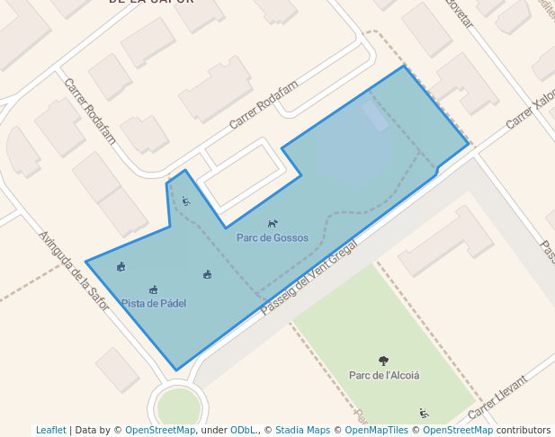 walking in Plaça de les Moreres map in Guardamar de la Safor