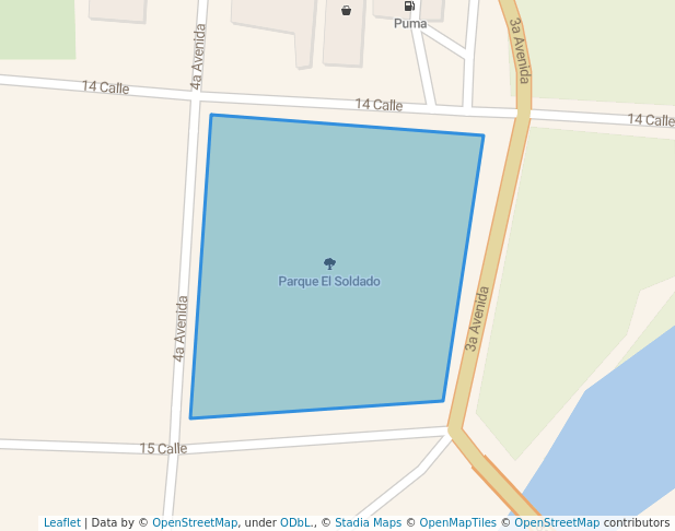 walking in Parque El Soldado map in Tegucigalpa