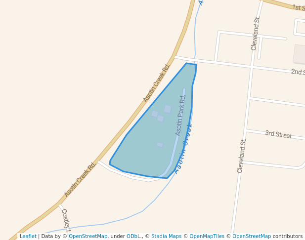 walking in Asotin City Park map in Asotin