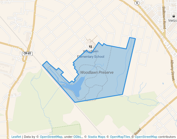 walking in Woodlawn Preserve map in Schenectady