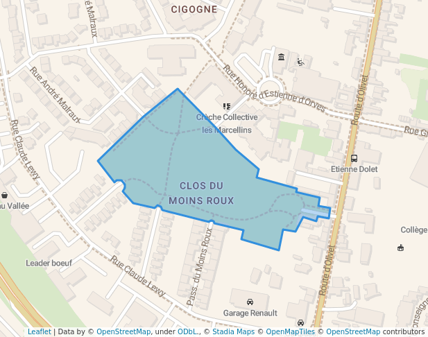 walking in Parc du Moins Roux map in Orléans