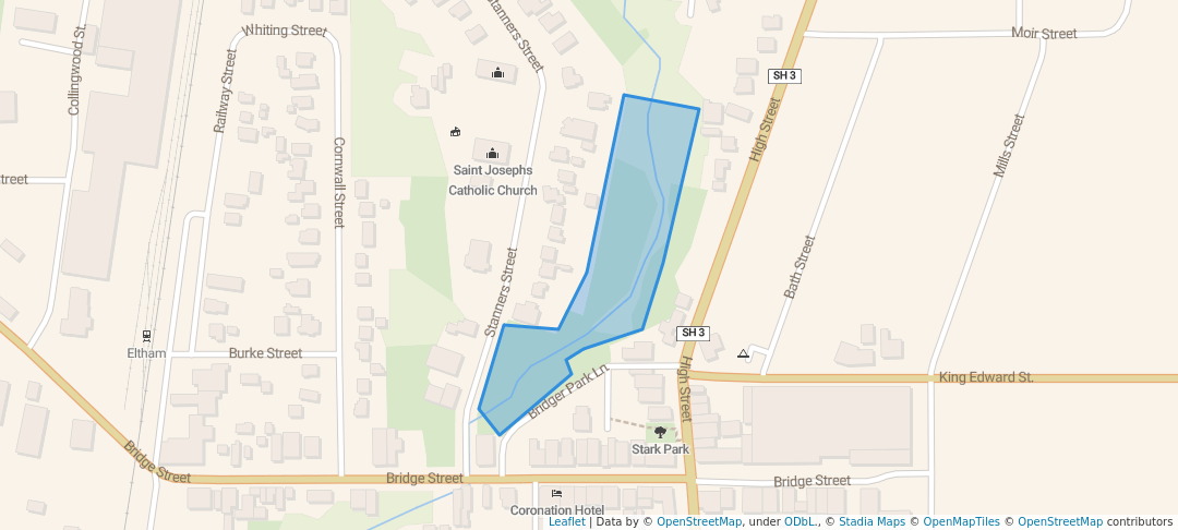 walking in Bridger Park map in Eltham