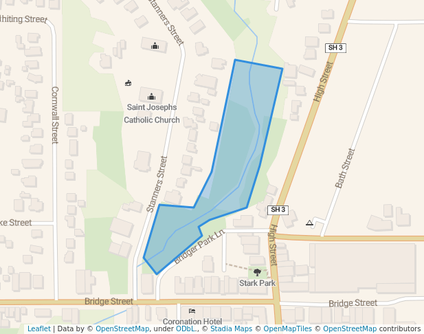 walking in Bridger Park map in Eltham