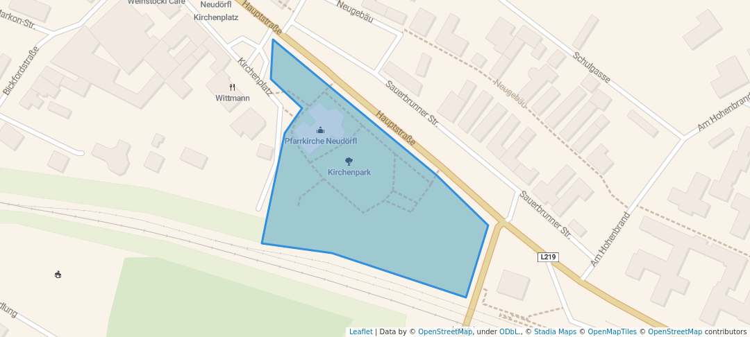 walking in Kirchenpark map in Neudörfl