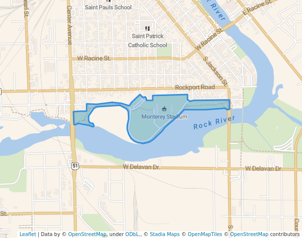 walking in Monterey Park map in Janesville