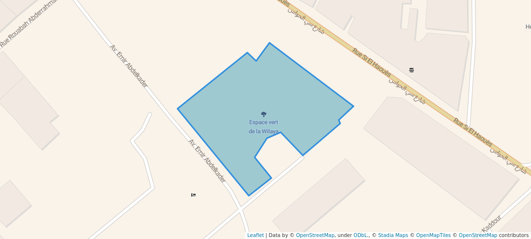 walking in Espace vert de la Wilaya map in Ouargla