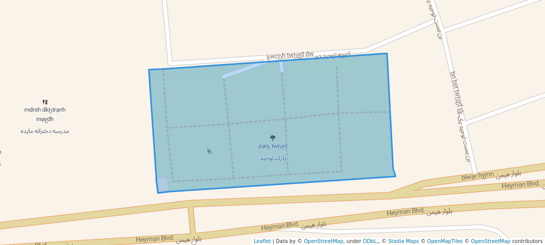 walking in پارک توحید map in Baneh