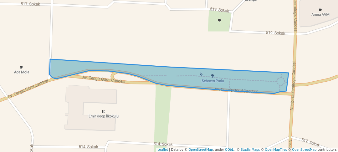 walking in Şebnem Parkı map in Bursa