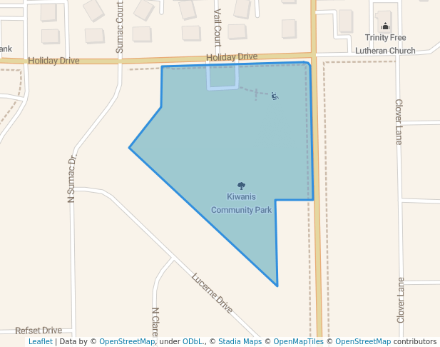 walking in Kiwanis Community Park map in Janesville