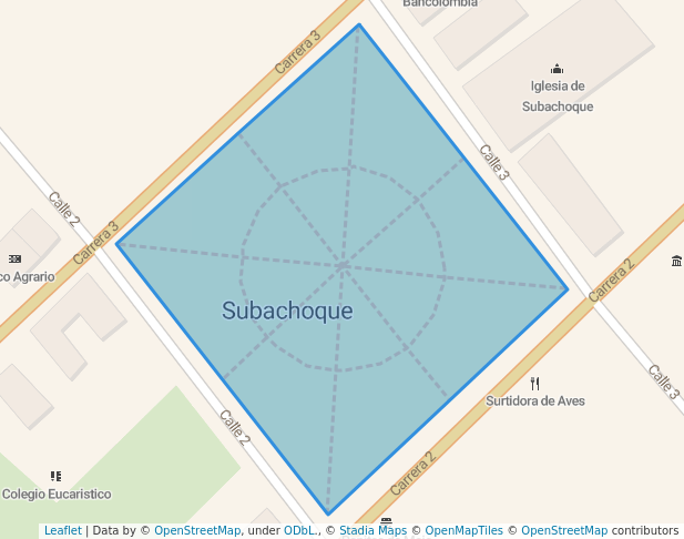 Plaza Central Subachoque in Subachoque | Map and Routes