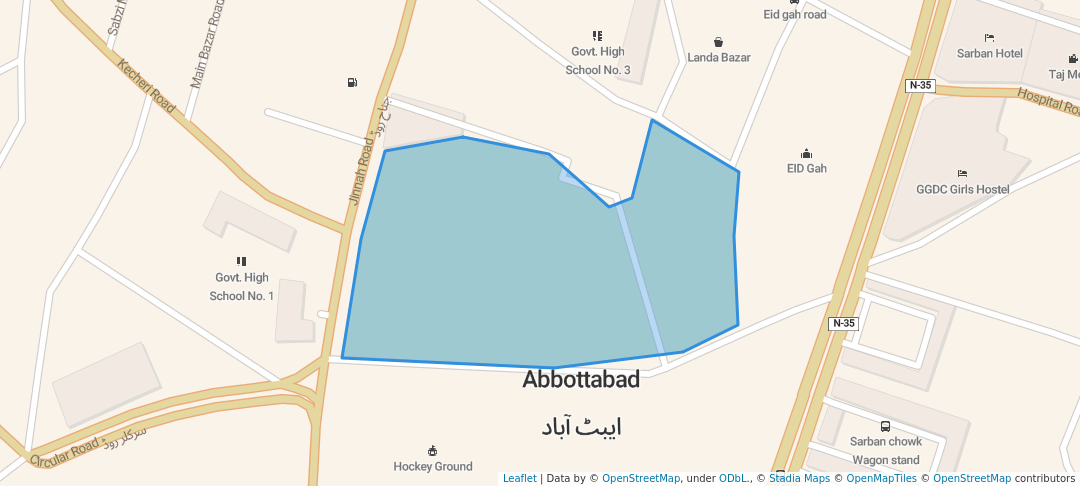 walking in Company Bagh map in Abbottabad