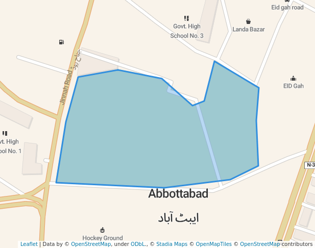 walking in Company Bagh map in Abbottabad