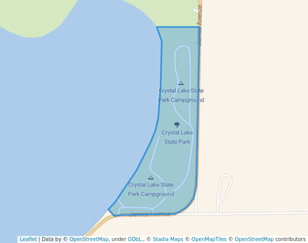 walking in Crystal Lake State Park map in Forest City