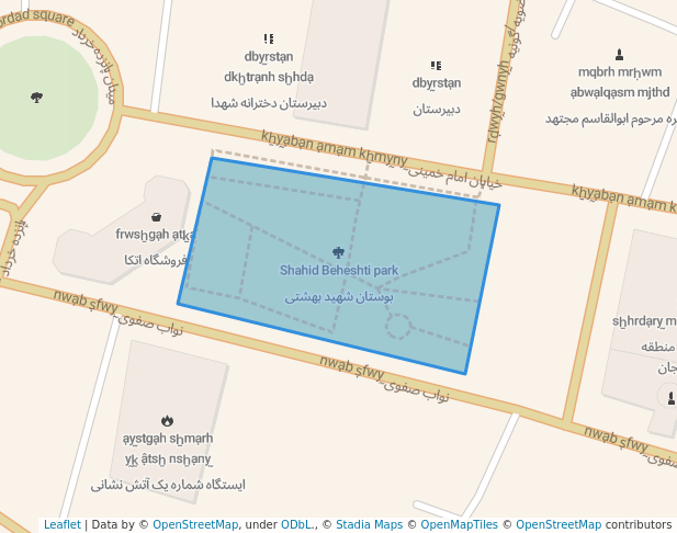 Shahid Beheshti park in Zanjan | Map and Routes