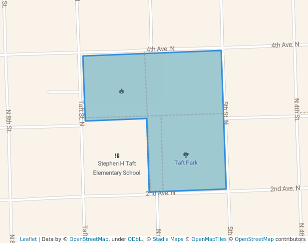 walking in Taft Park map in Humboldt