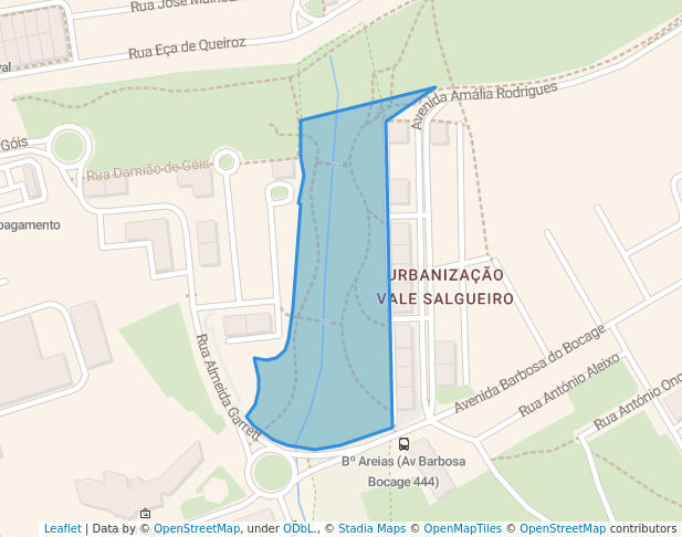 walking in Parque Vale Salgueiro map in Montijo