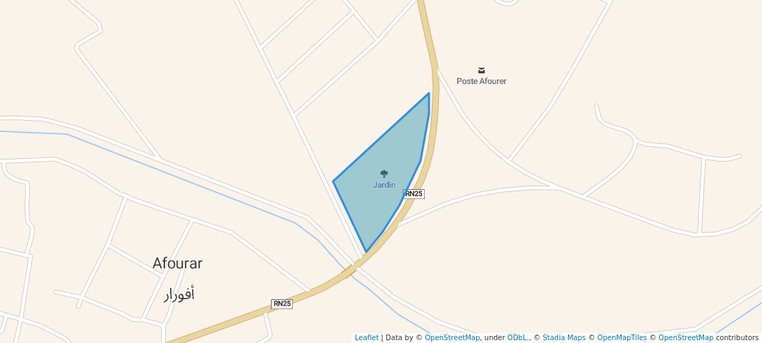 walking in Jardin map in Afourar