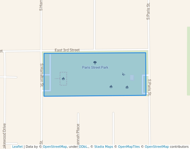 walking in Paris Street Park map in Fort Loramie