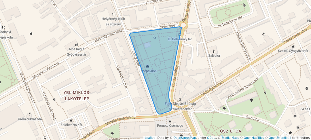 walking in Zichy liget map in Székesfehérvár