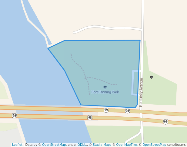 walking in Fort Fanning Park map in Fanning Springs