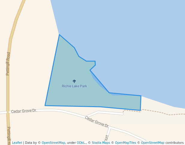 walking in Richie Lake Park map in Quispamsis