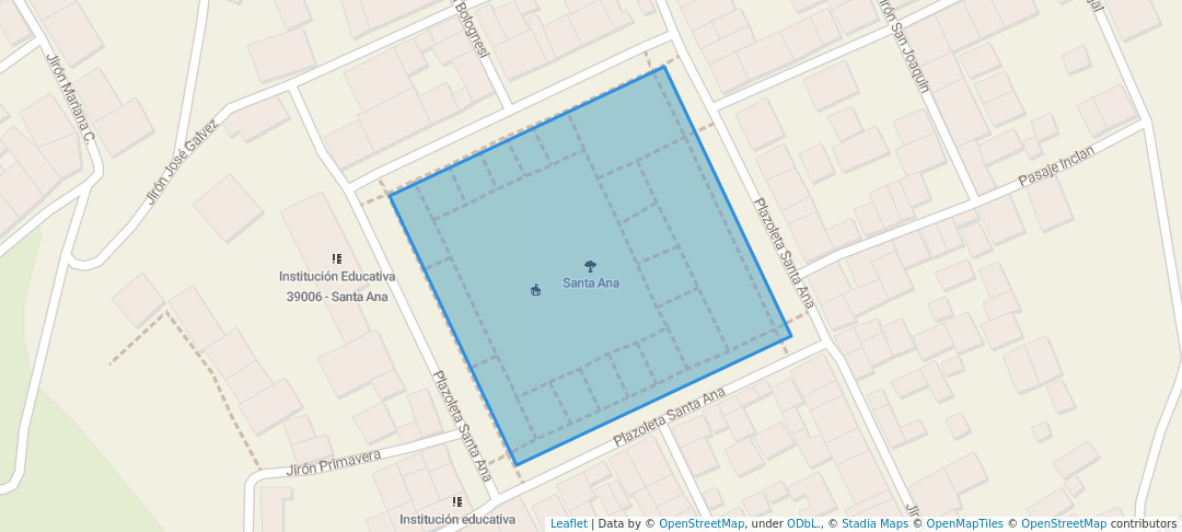 walking in Santa Ana map in Ayacucho