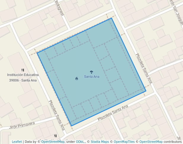 walking in Santa Ana map in Ayacucho