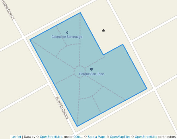 walking in Parque San Jose map in Ayacucho