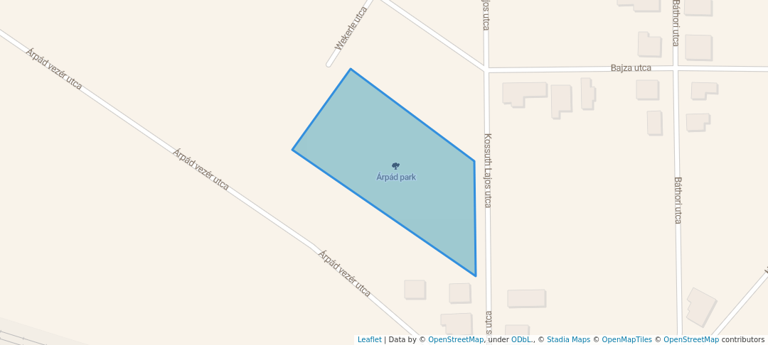 walking in Árpád park map in Maglód