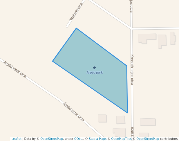 walking in Árpád park map in Maglód