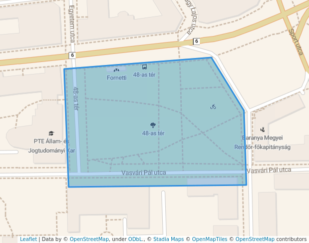 walking in 48-as tér map in Pécs