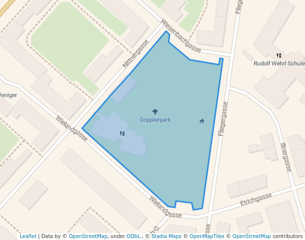 walking in Dopplerpark map in Wiener Neustadt