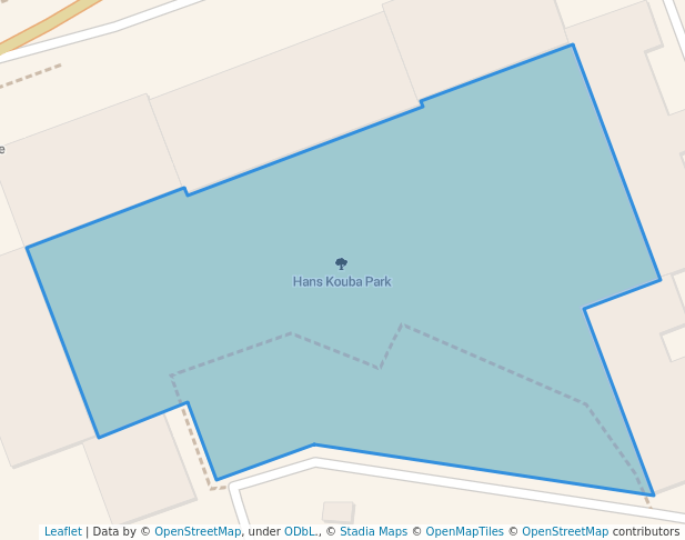 walking in Hans Kouba Park map in Wiener Neustadt