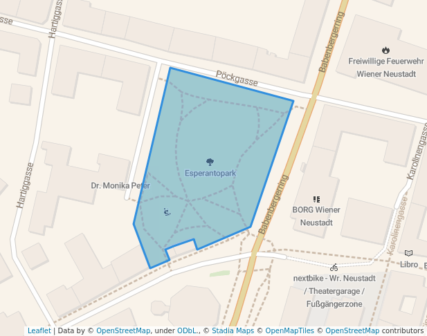 walking in Esperantopark map in Wiener Neustadt