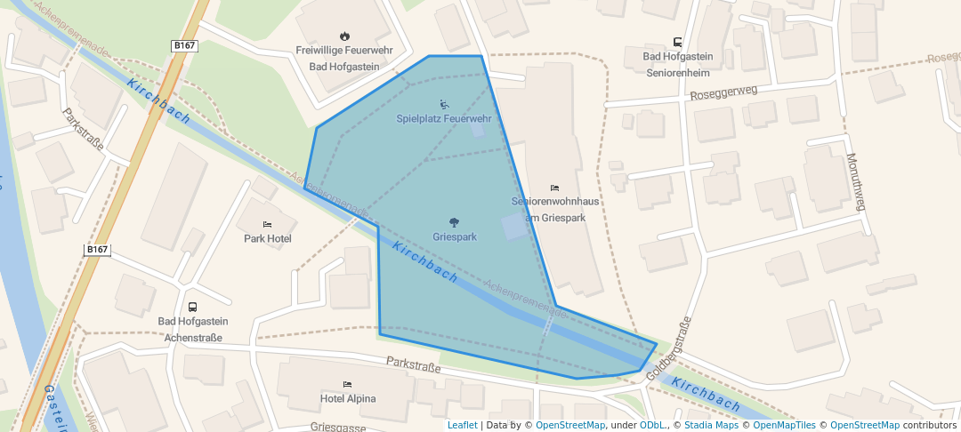 walking in Griespark map in Bad Hofgastein