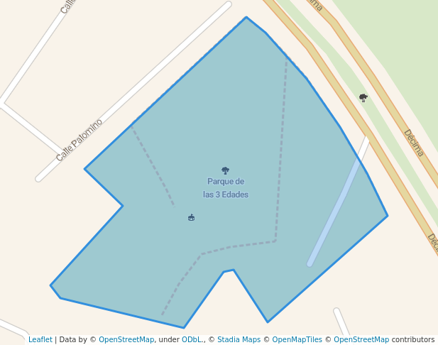 walking in Parque de las 3 Edades map in Chihuahua