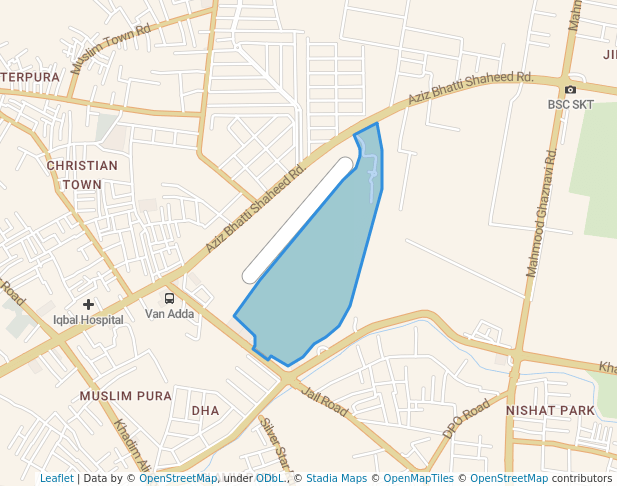 walking in Fatima Jinnah Park map in Sialkot