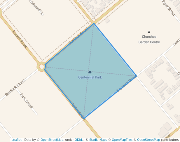 walking in Centennial Park map in Bathurst
