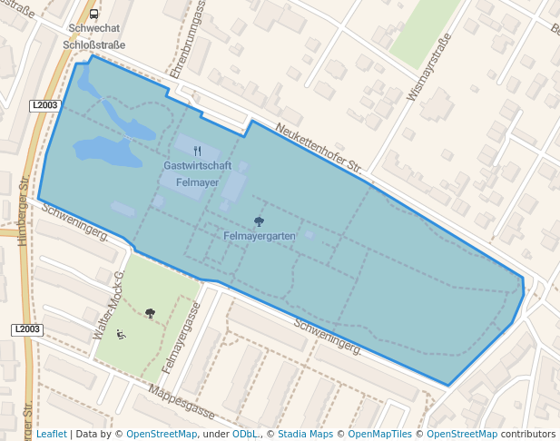 walking in Felmayergarten map in Schwechat