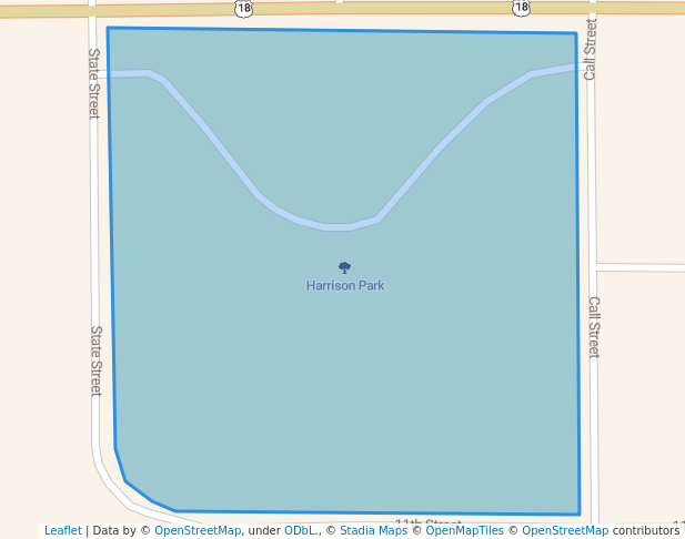 walking in Harrison Park map in Emmetsburg
