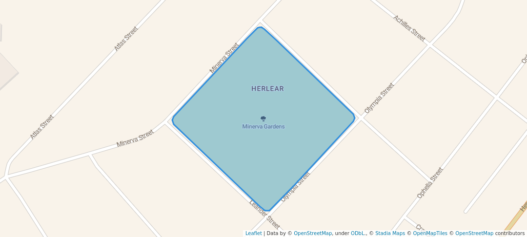 walking in Minerva Gardens map in Kimberley