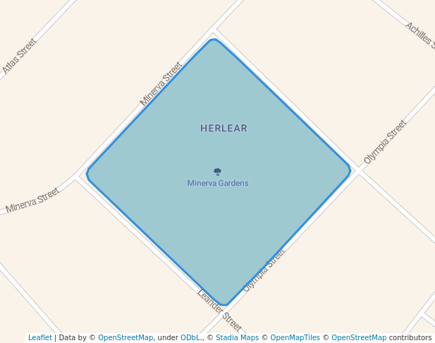 walking in Minerva Gardens map in Kimberley