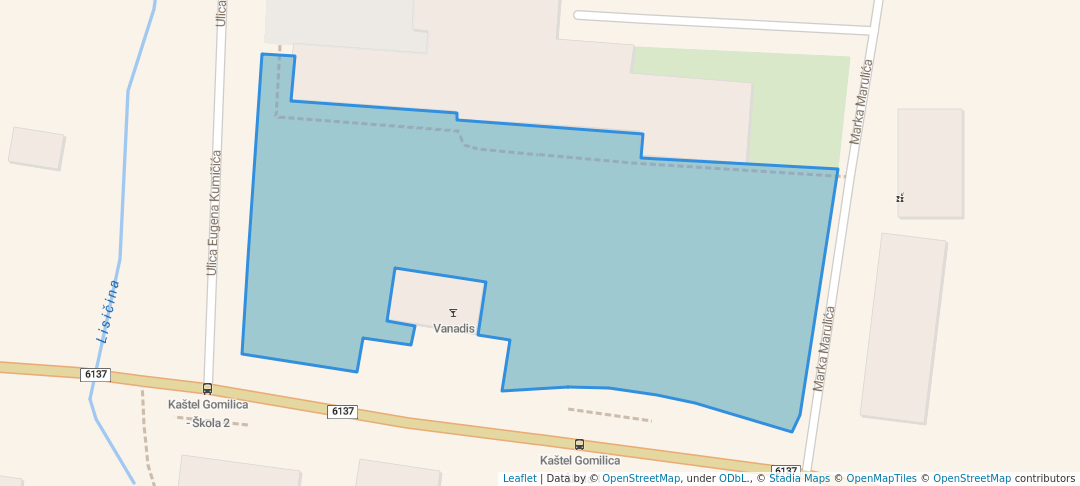 walking in Park K. Gomilica map in Kaštel Gomilica