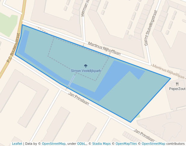 walking in Simon Vestdijkpark map in Haarlem