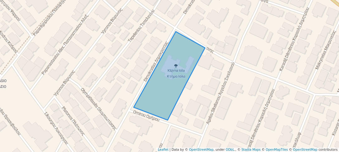 walking in Κτήμα Ιόλα map in Agia Paraskevi