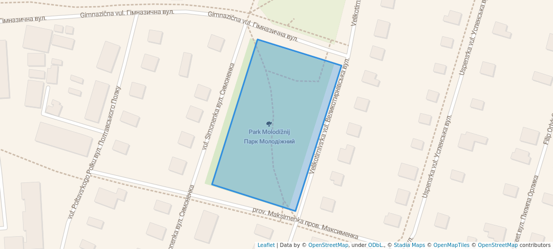 walking in Парк Гагаріна map in Karlivka