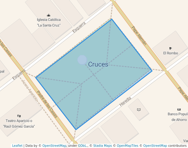 walking in Parque José Martí map in Cruces