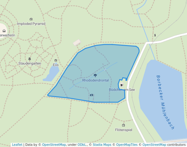 walking in Rhododendrontal map in Essen