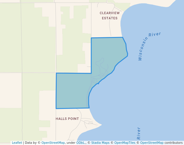 walking in Juneau County Wilderness Park map in Necedah
